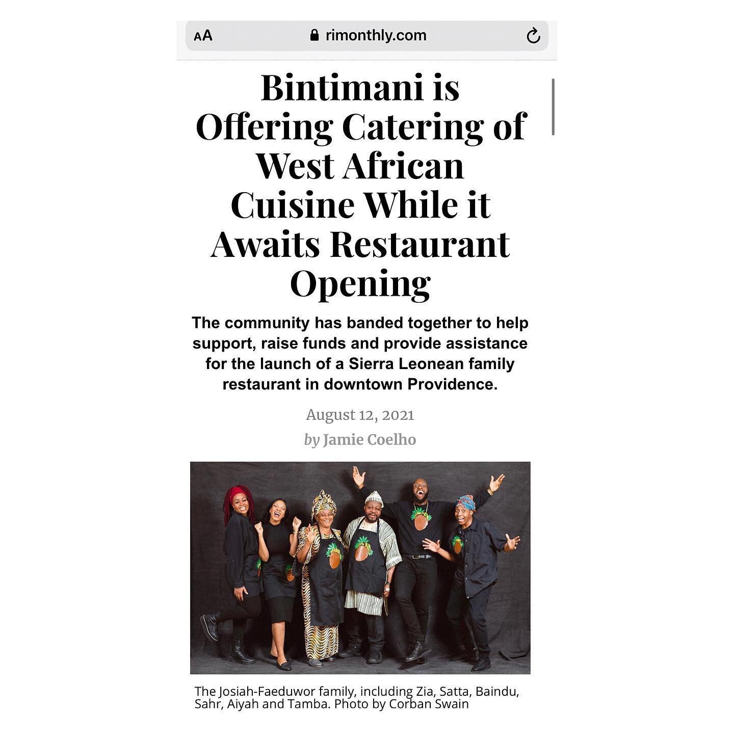 Thank you @jamiecoelho and @rimonthly for shedding light on our story, our journey and the amazingly supportive PVD community that has enveloped us in its love! 
We&rsquo;re so honored and excited to be here, and can&rsquo;t wait to open our doors t